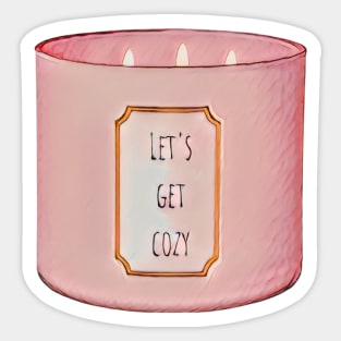 Let's get cozy candle Sticker